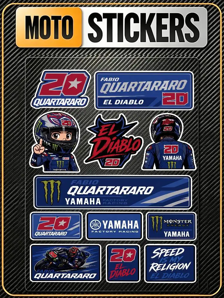 F-Fabio Q-Quartararo Multi Scene Waterproof Reflective Scratch Cover Stickers Fit Auto Motorcycle Helmet Refrigerator