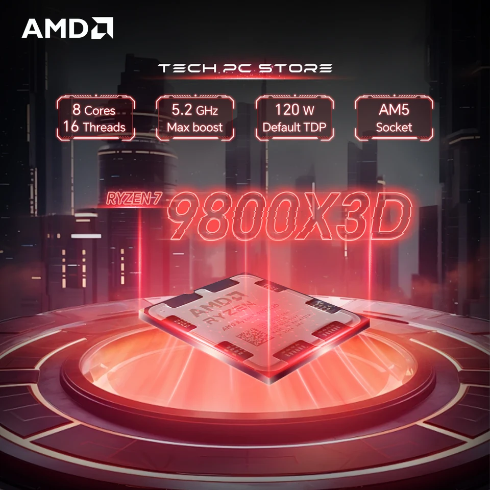 AMD Ryzen 7 9800X3D 8-Core 16-Thread CPU 120W AM5 DDR5