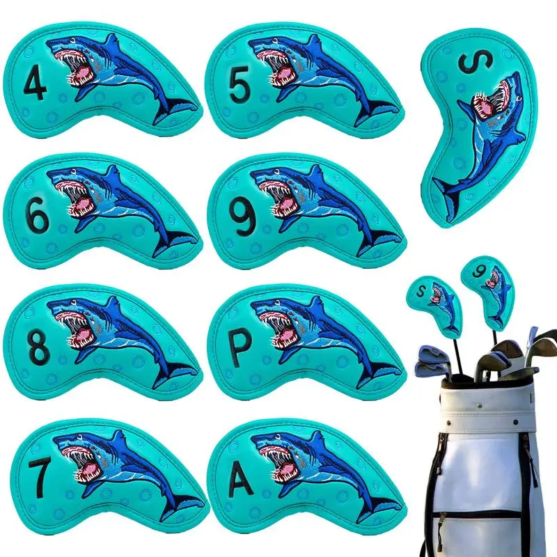 

9PCS Golf Head Covers Set Magnetic Golf Club Head Cover Set Iron Head Covers Waterproof Protective Headcover Iron Golf Club