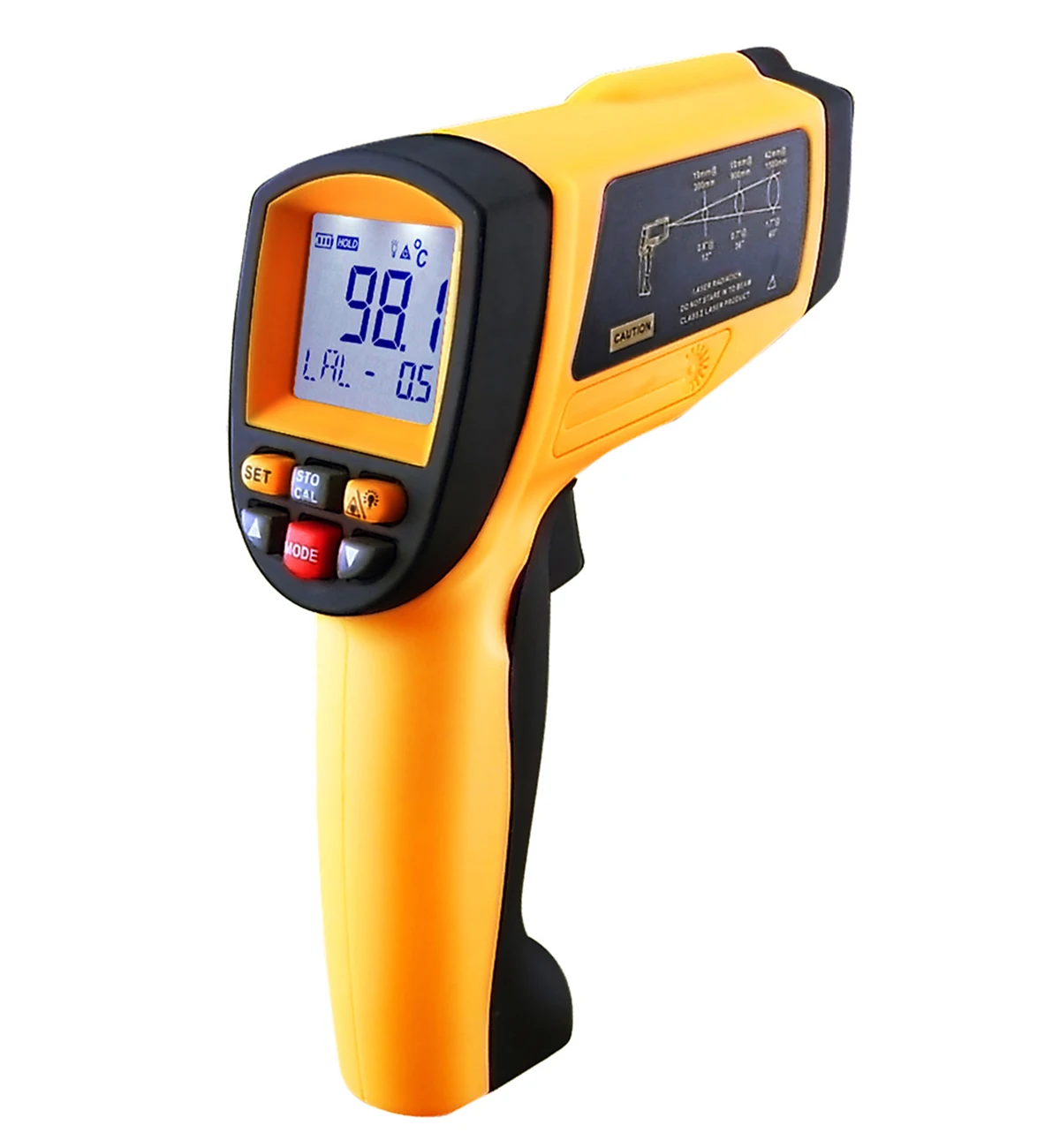 50:1 Non-contact Professional Digital Infrared Thermometer 80 Data Points Memory Laser Aiming Industrial Automotive Laboratory
