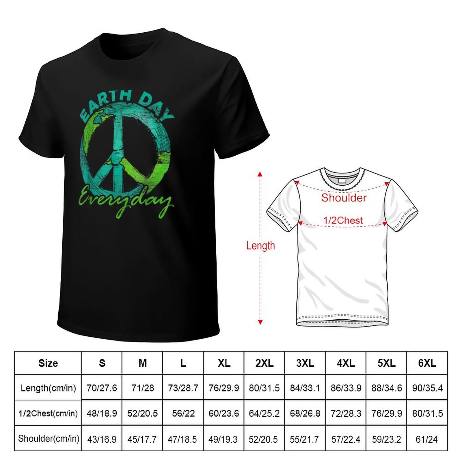 Earth Day Everyday Green Rainbow and Heart Trending Rainbow T-Shirt Minimalist Graphic Tee Shirt