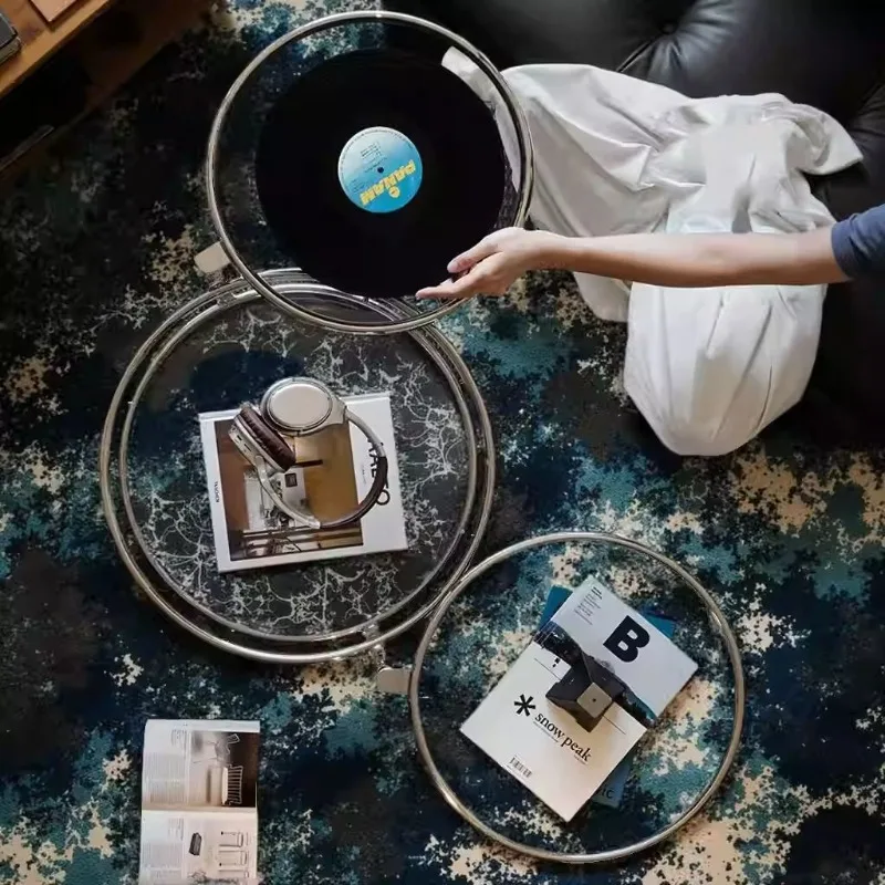 طاولة القهوة لغرفة المعيشة المنزلية الرجعية الفولاذ المقاوم للصدأ