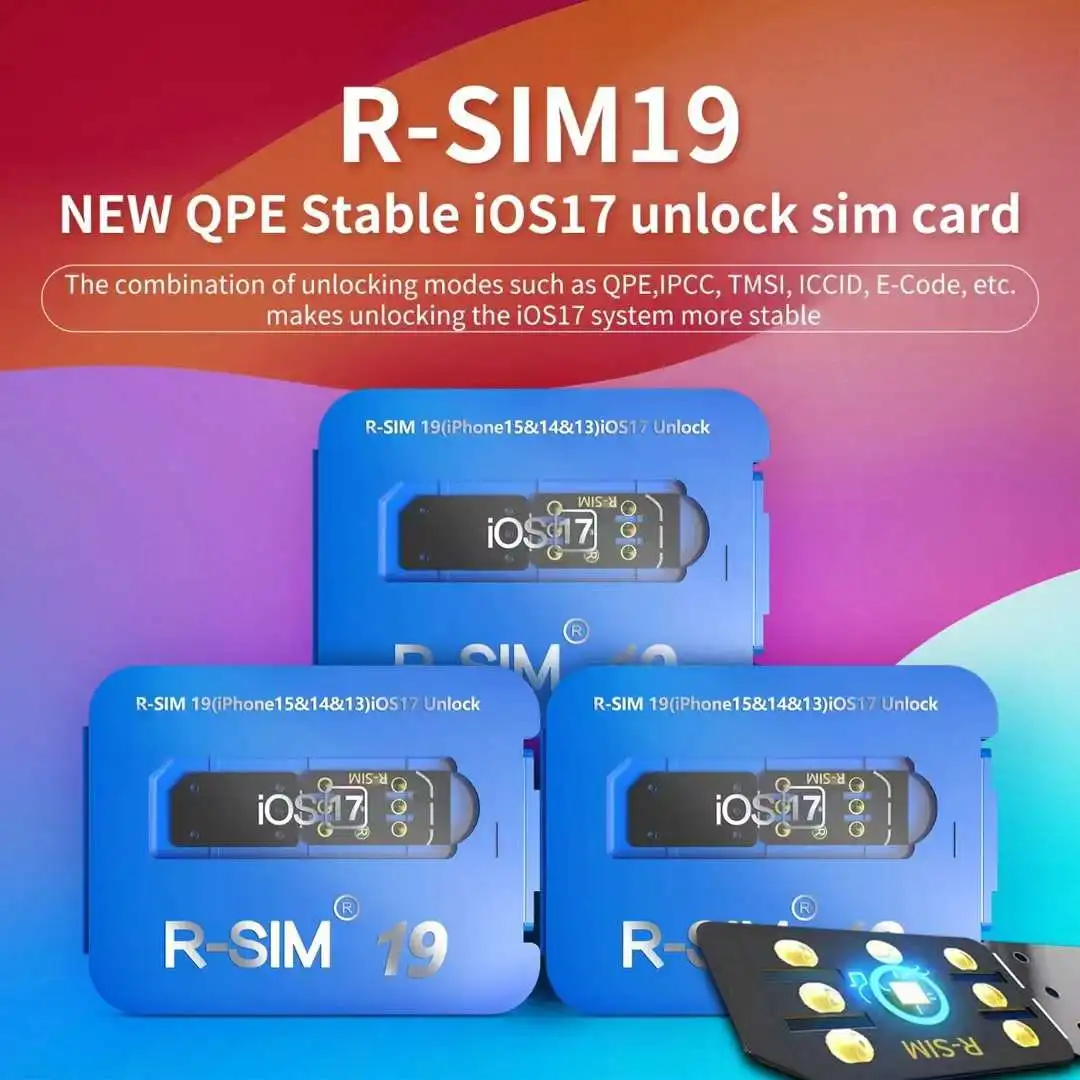 

R-SIM19 Новая стабильная разблокированная SIM-карта QPE для iPhone 15 Plus 14 13 Pro Max 12 IOS17