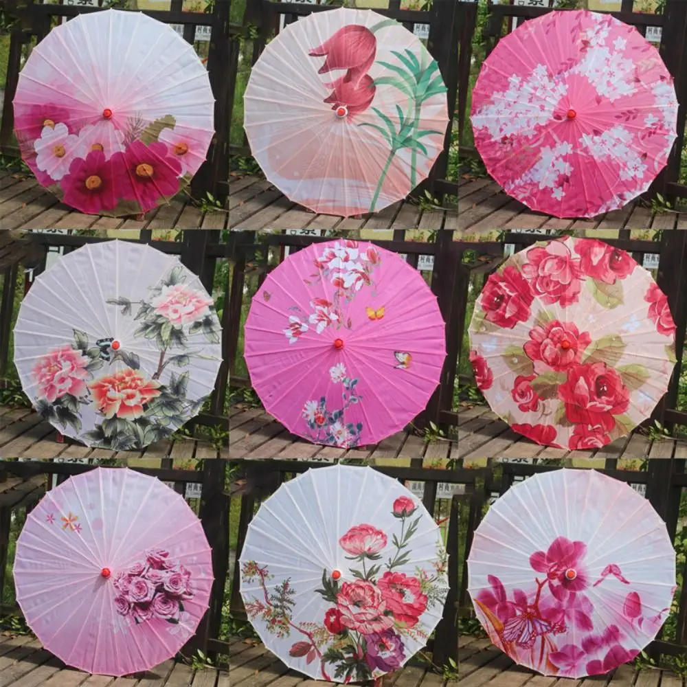 الصينية العتيقة زفاف العروس مظلة ورقية مزيتة 56 سنتيمتر زهر الكرز الفاوانيا زهرة مظلة الزخرفية 10 ألوان #4