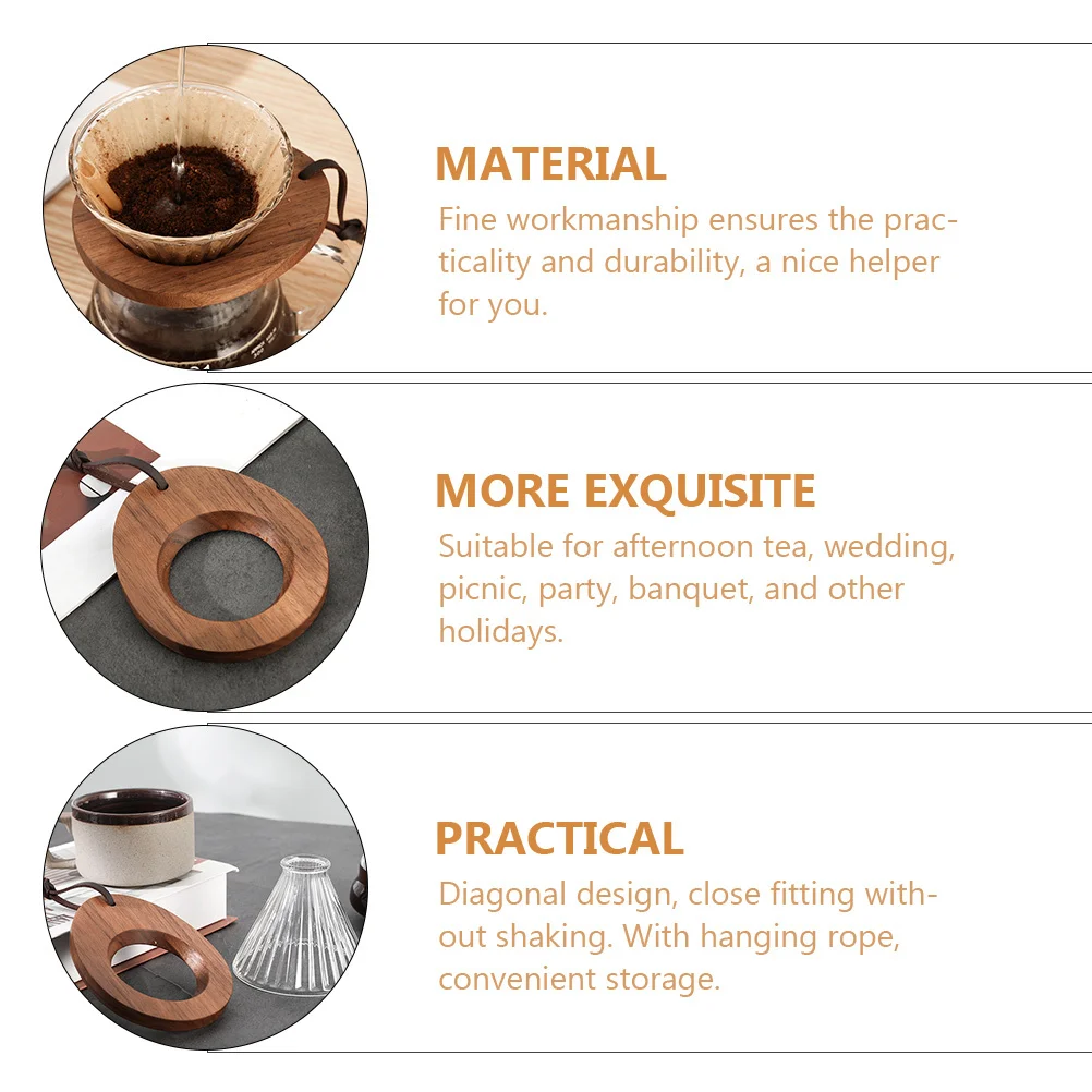 

Walnut Wood Cup Holder Diagonal Design No Shake For Coffee Cone Tray Filter Stand Wooden Holder Home Office Tea Room