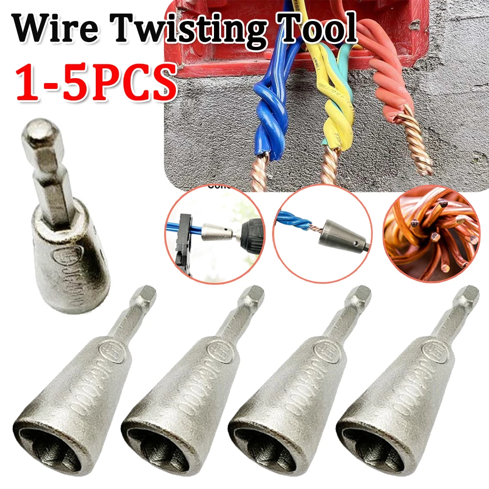 Wire Twisting Tool Electrician Twister 1.5-6 Square 2-6 Wire Twist Wire Tool for Power Drill Drivers Stripping Twist Wire Cable