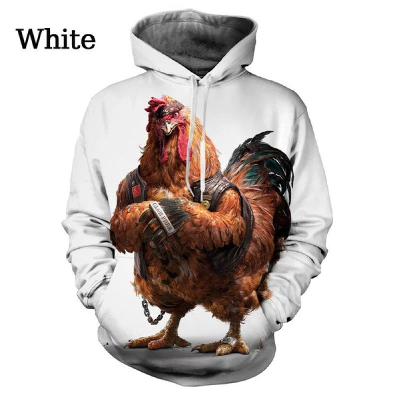 Funny Rooster Pattern Hoodies Fashion Autumn Long Sleeve Mens Kids 3D Chicken Printed Hoodie Casual Streetwear Loose Pullovers