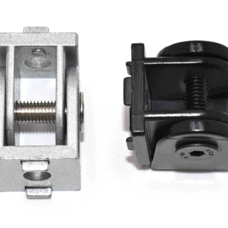 Pivot joint 2020 right-angle connector with cast aluminum fittings is used for V-groove T-groove aluminum profiles.