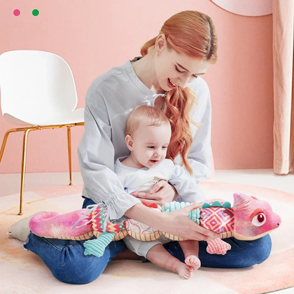 아기 딸랑이 뮤지컬 카멜레온 부드러운 유아 플러시 장난감 교육용 인터랙티브 감각 장난감 신생아 유아 선물