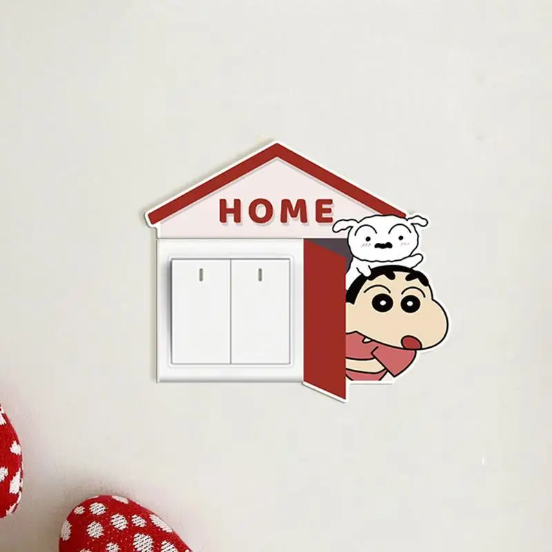 Cartoon Crayon Shin-Chan Switch Sticker Frame Cover Panel Socket Beschermhoes Verfraaiing Decoratie Sticker Groothandel