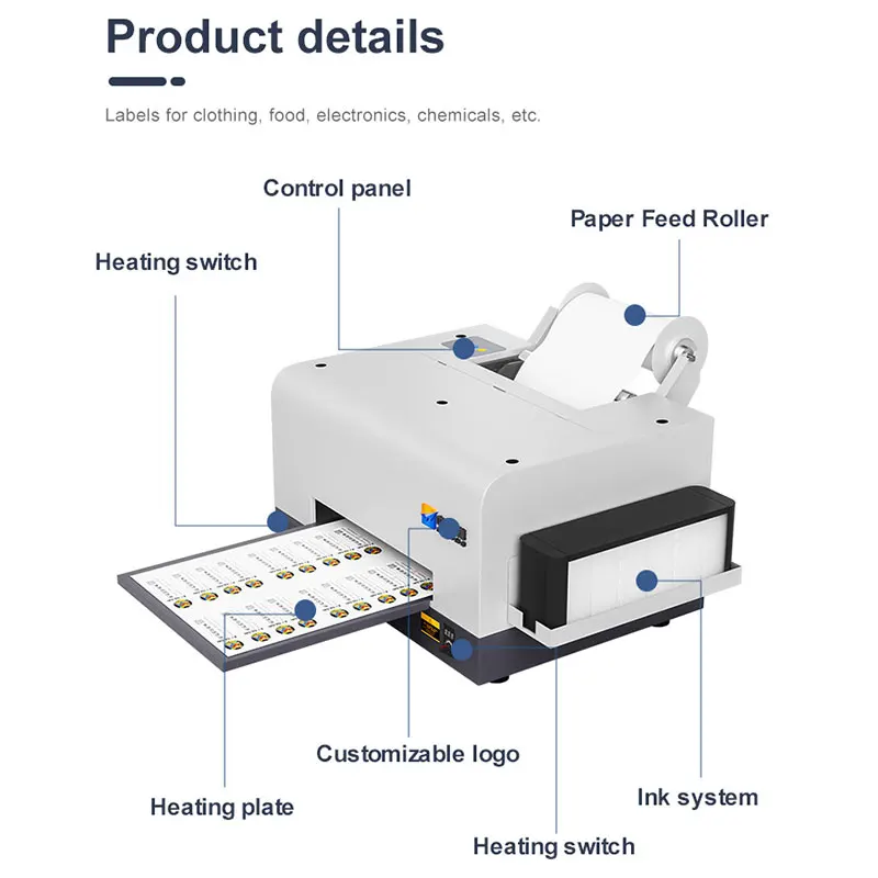 FCOLOR Label Printer Barcode Kleur Label Drukmachine A4 Rol Transparante PVC Sticker Inkjet Label Printer Machine