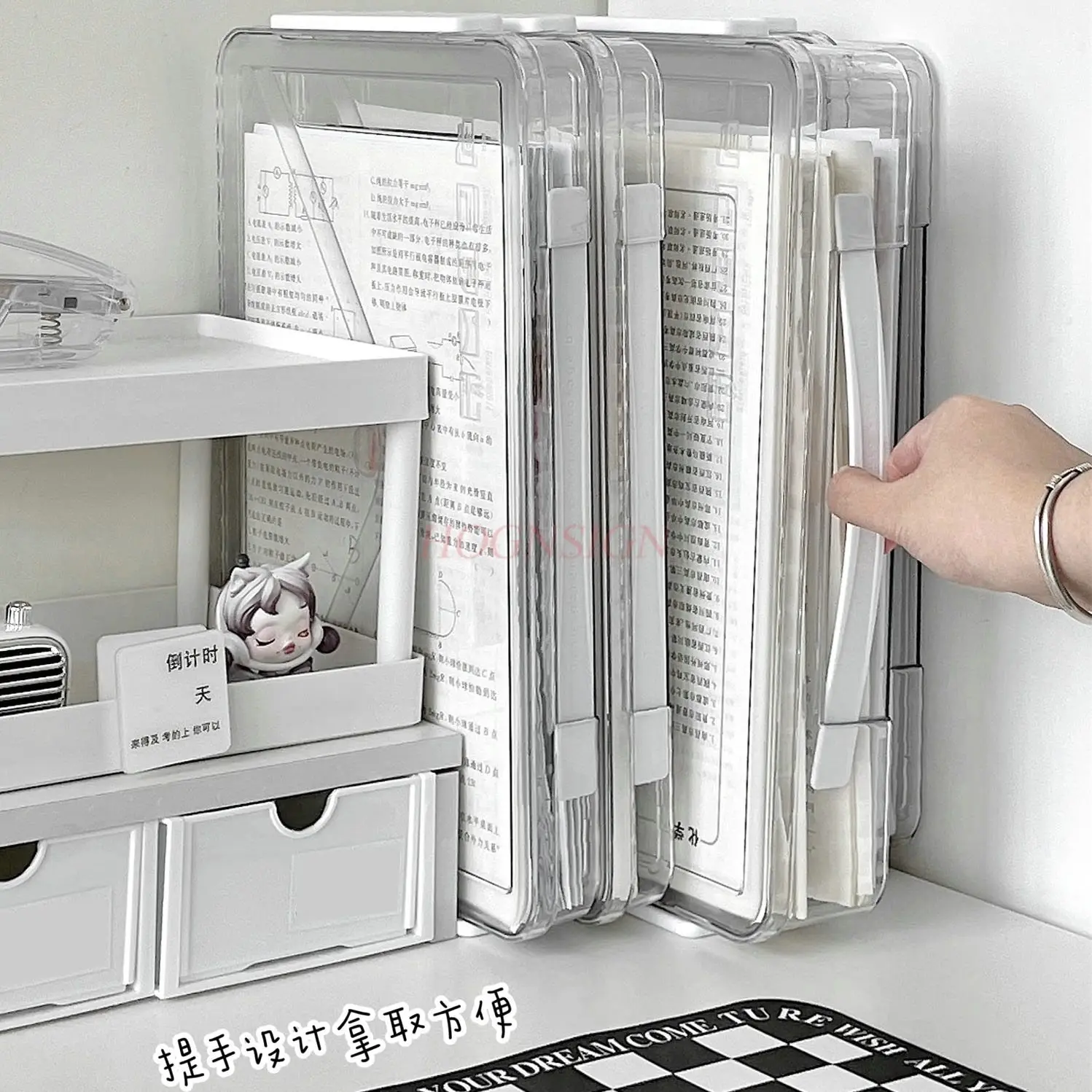 

1pcs Paper storage: acrylic transparent large capacity paper sorting box for student desktop, office file box