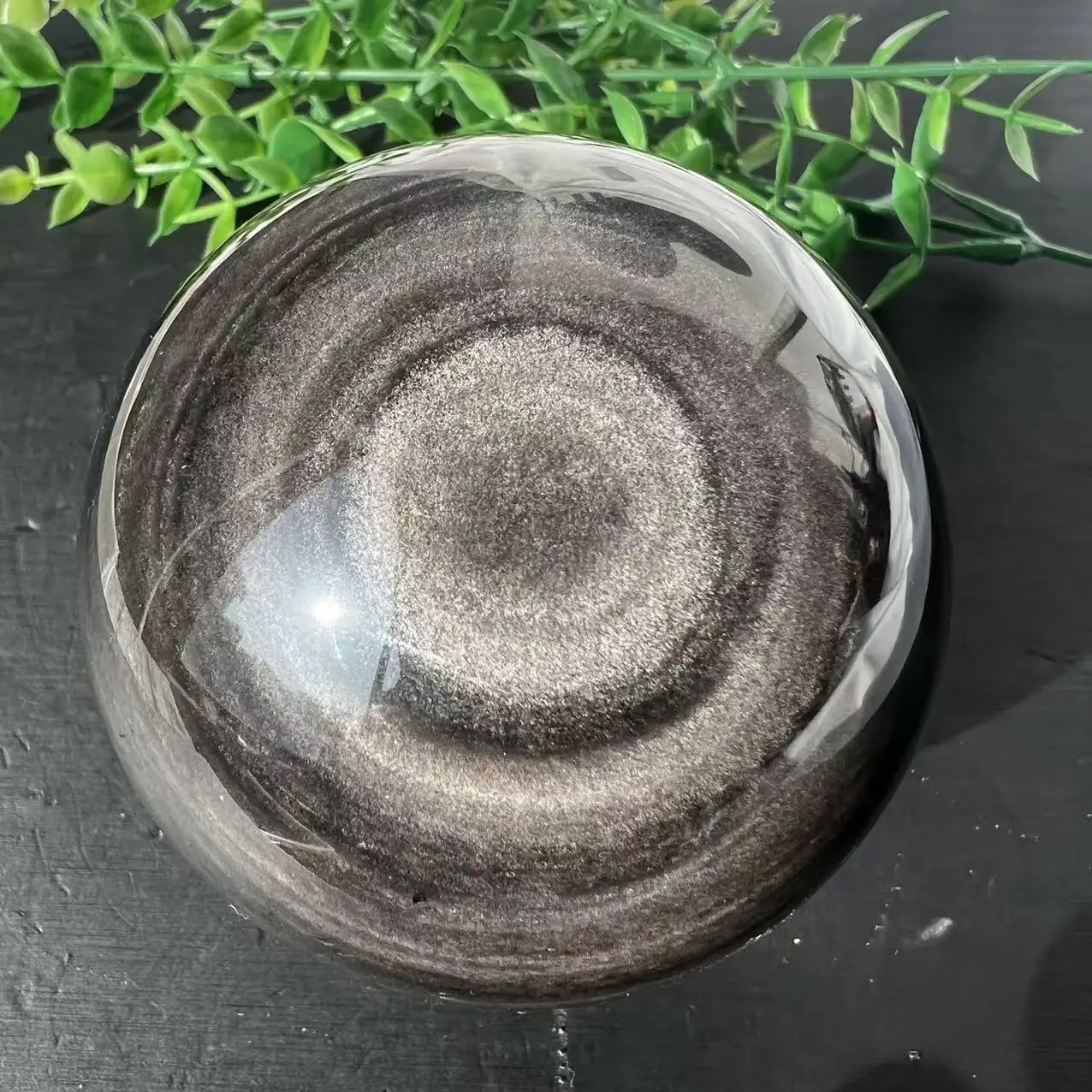 

Natural silver Obsidian Ball Healing Collection Home Decor Crystal Orb Reiki Stone Wind Water Balloon Without Base