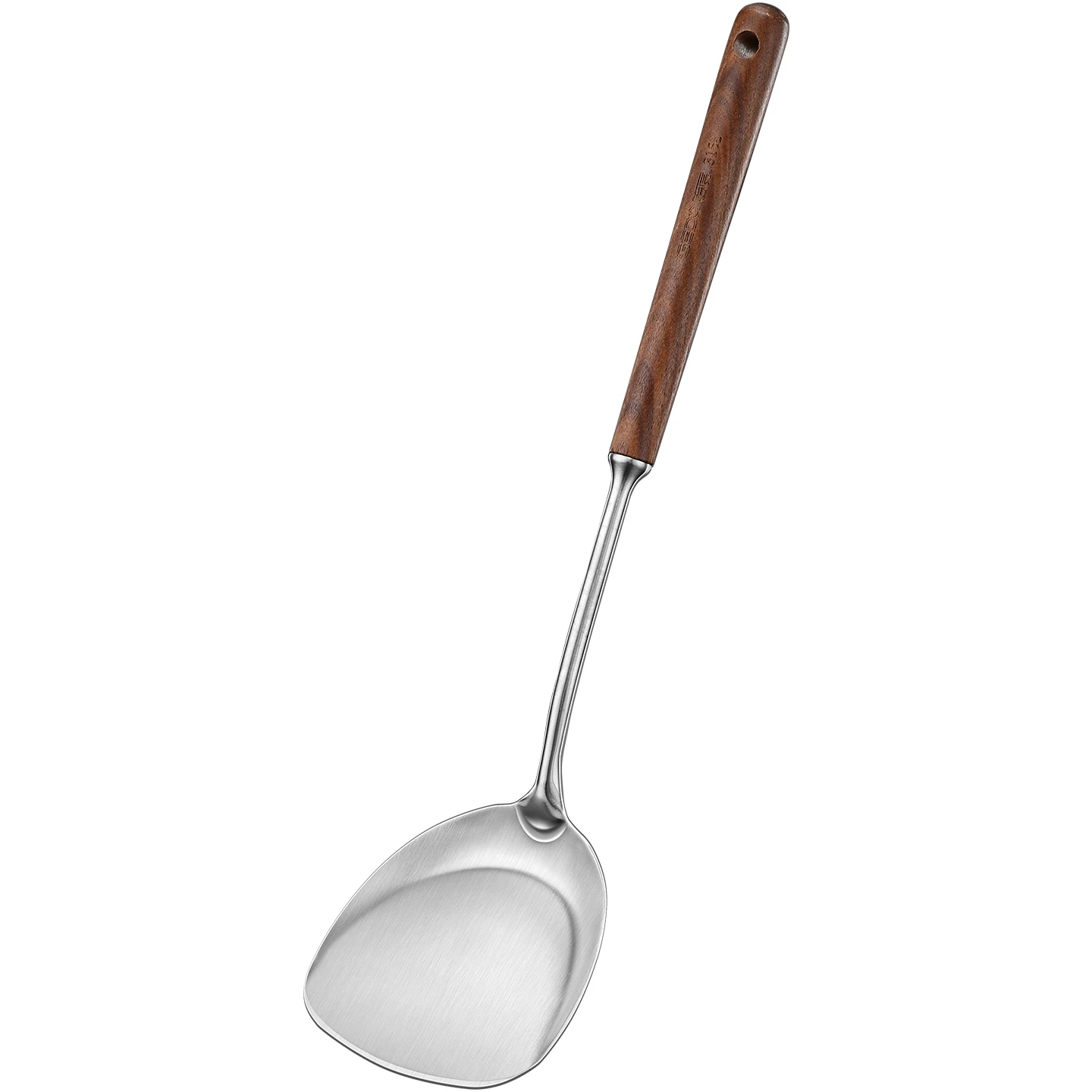 LFGB Certification 316 Stainless Steel Kitchen Utensils 99.9% Anti-bacterial Spatula Colander Soup Ladle with Walnut Wood Handle
