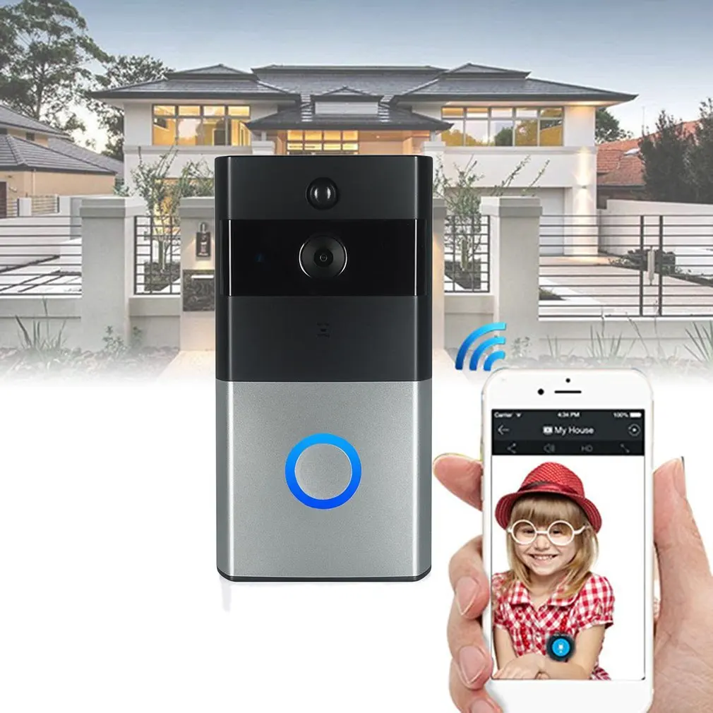 Wireless Wifi Video Doorbell 1.0MP Camera Night Two-way Audio Intercom Waterproof PIR Motion Detection Doorbell