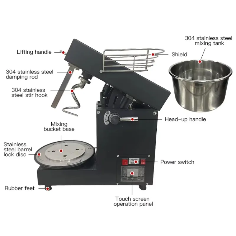 

Professional Small Kitchen Food Mixers Efficient Spiral Dough Mixer Mixing Bowl Electric Good Price Baking Equipment For