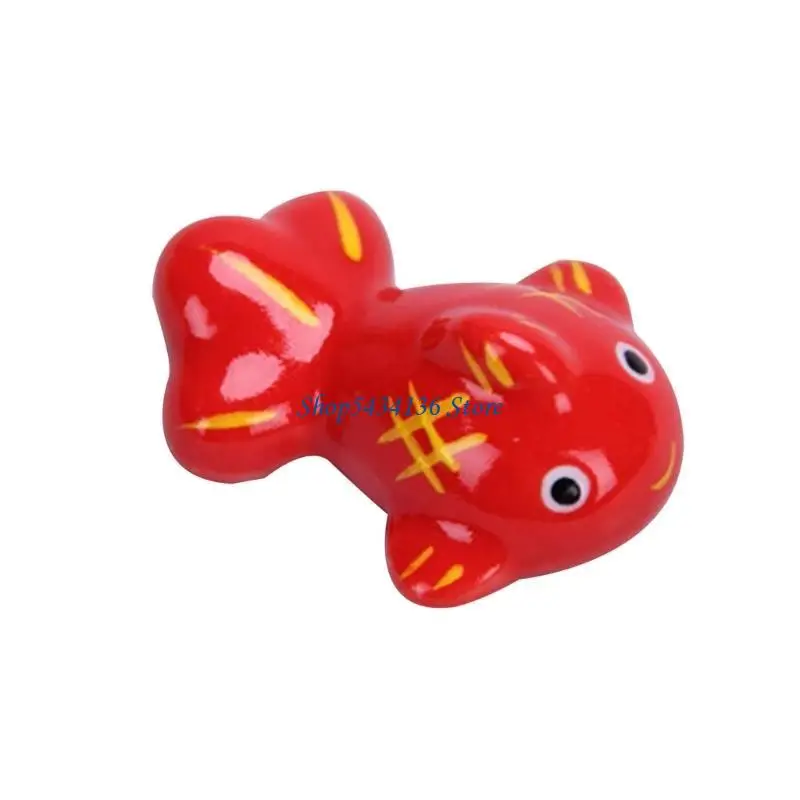H7ED 8Pieces Ceramic Chopstick Holder Fish-Shaped Chopsticks Shelf Animal Decor