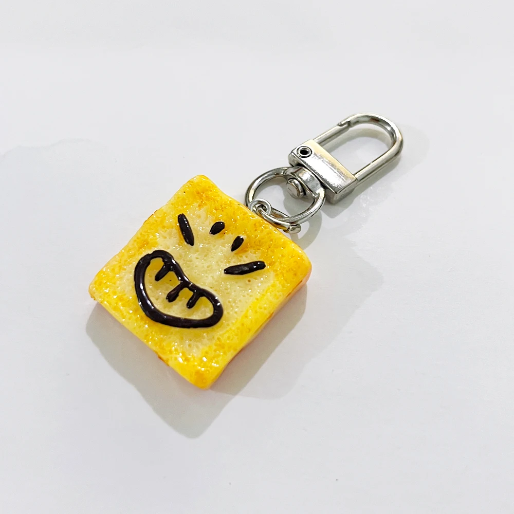 Niedliche Sandwich-Waffel-Ananas-Brötchen-Anhänger Schlüsselanhänger Mini-Harz-Lebensmittel-Spielzeug Schlüsselhalter Kopfhörerhülle Rucksack-Anhänger Deko-Geschenk – Detail 12