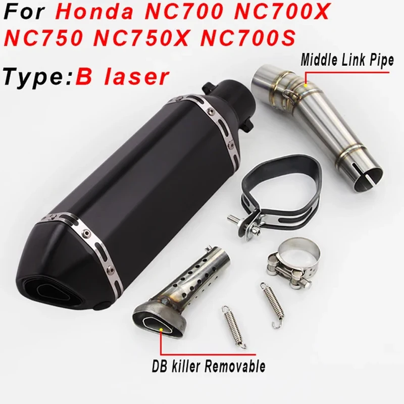 Slip On For Honda NC700 NC700X NC750 NC750X NC750S Motorcycle Exhaust Muffler Modified DB Killer Escape Moto Middle Link Pipe