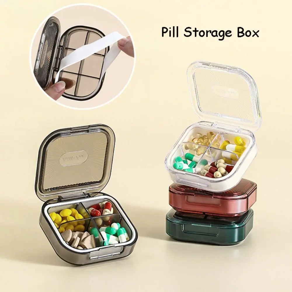 Portable Sealed Pill Box with Lid Large Capacit Multi-purpose Convenient Medicine Box Compartment Pill Storage Box