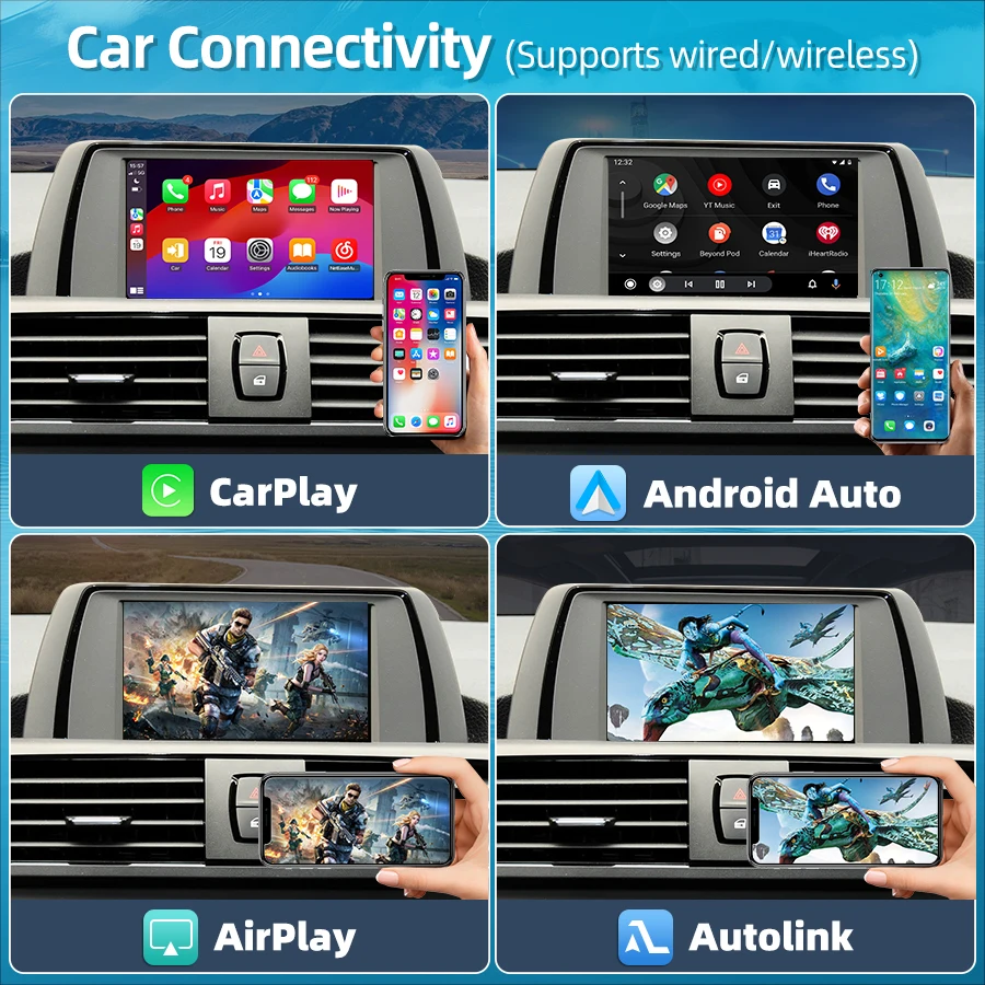 Junsun-مشغل سيارة أندرويد لاسلكي لبي إم دبليو ، نظام NBT CIC ، سلسلة 1 2 3 4 5 ، X1 X3 X4 X5 F20 F21 F30 F31 F34 F10 F48 F25 F26 F10 E84