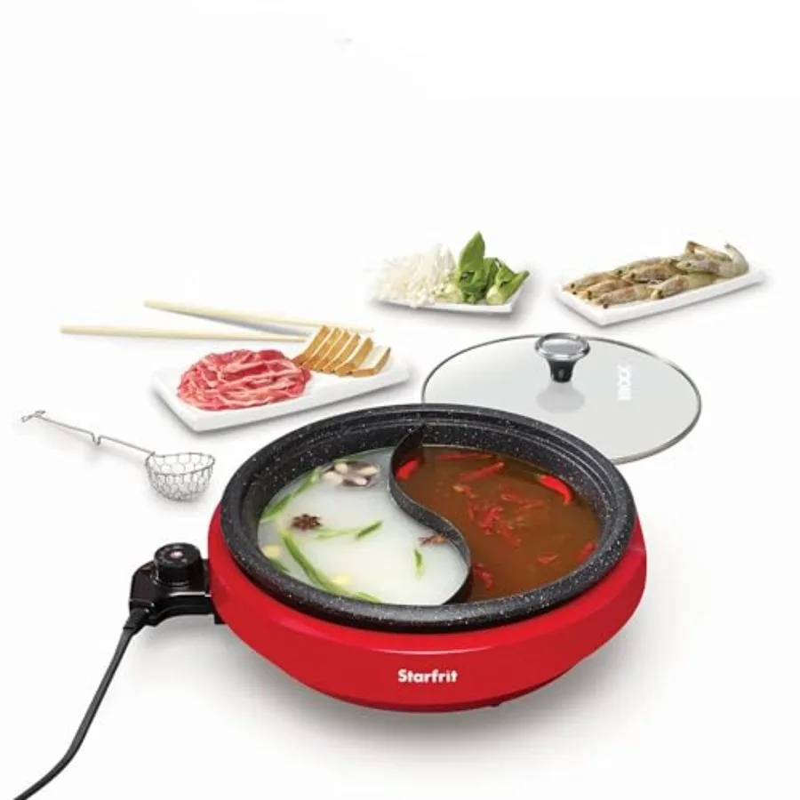The Rock Dual-Sided Electric Hot Pot - 3L - Rock.Tec Non-Stick - Variable Temperature Control - 1200W-image