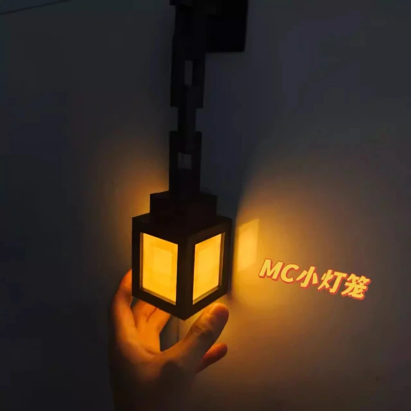 Lâmpada Pixel Torch Impressa em 3D MC, Luz Noturna, Periférico de Jogo, Lâmpada Ambiente, Brinquedo Criativo, Mini Lanterna Portátil, Decoração para Quarto de Gamer, Presente