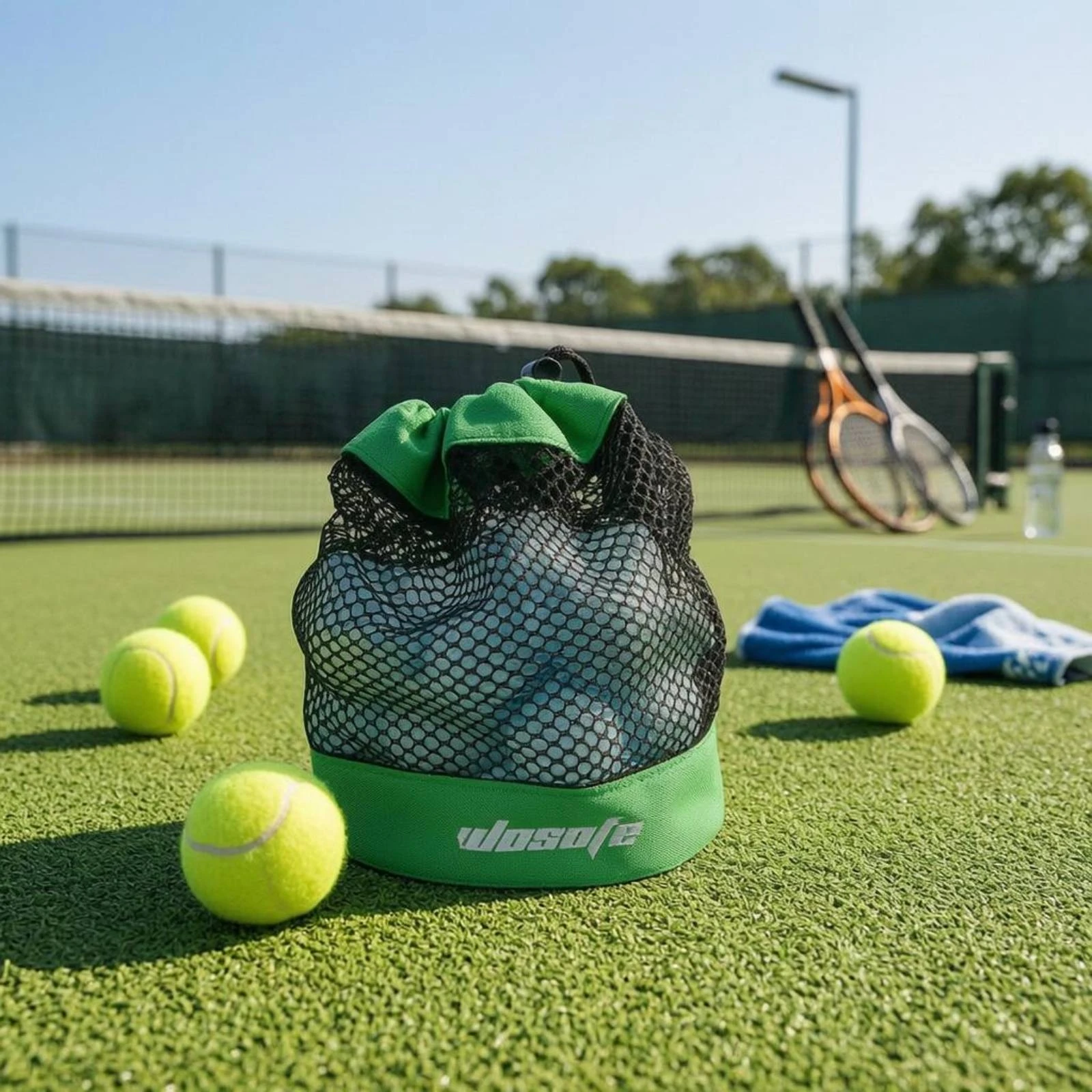 Drawstring Mesh Ball Bag Lightweight Mesh Ball Bag Clip Strap Breathable