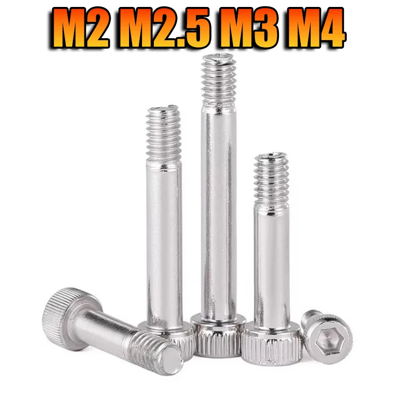 10/20/50pcs M2 M2.5 M3 M4 304 Stainless Steel Partially Threaded Cup Head Socket Screws Half Tooth Shoulder Screw Allen Bolts