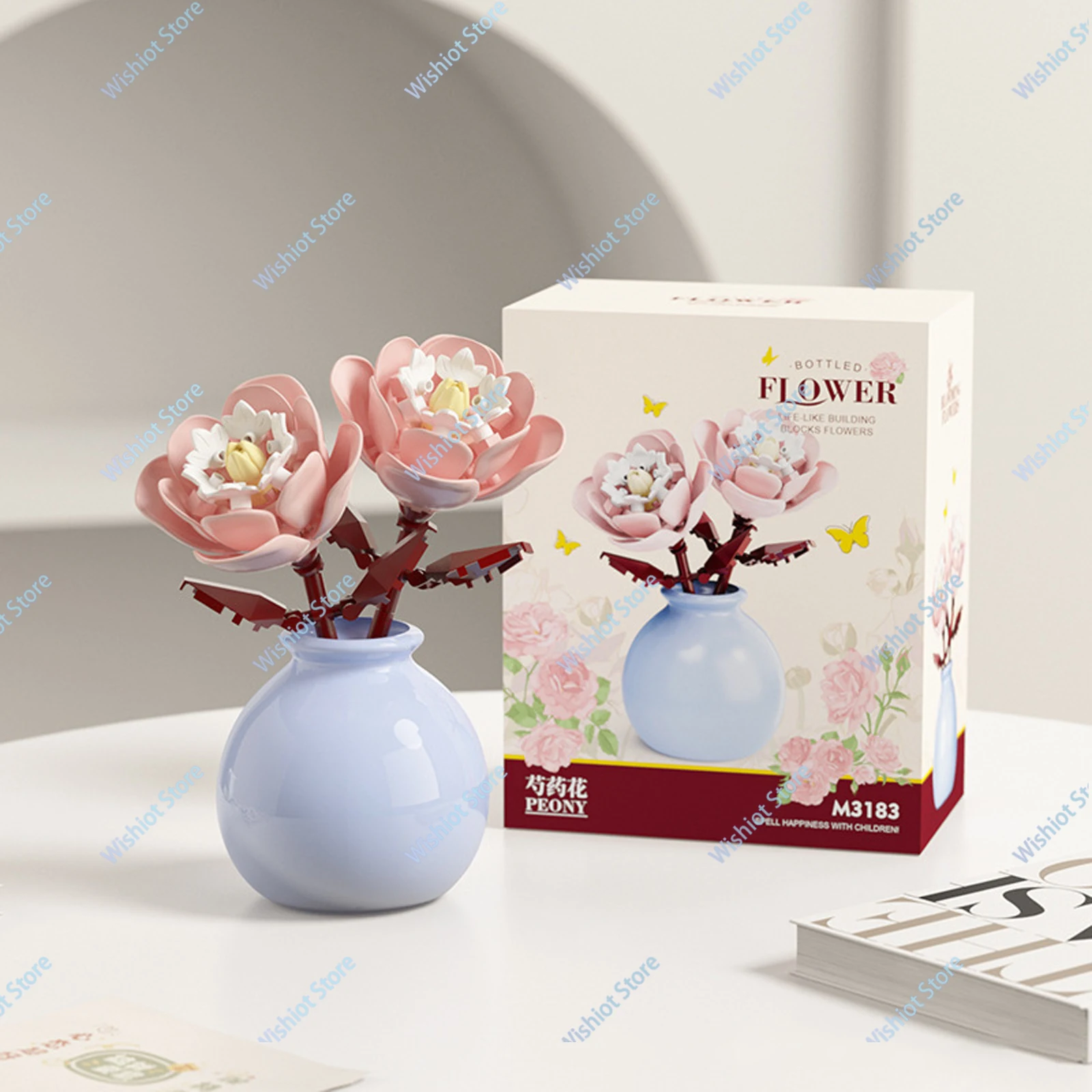 クリエイティブフラワービルディングブロック花瓶ローズチューリップ
