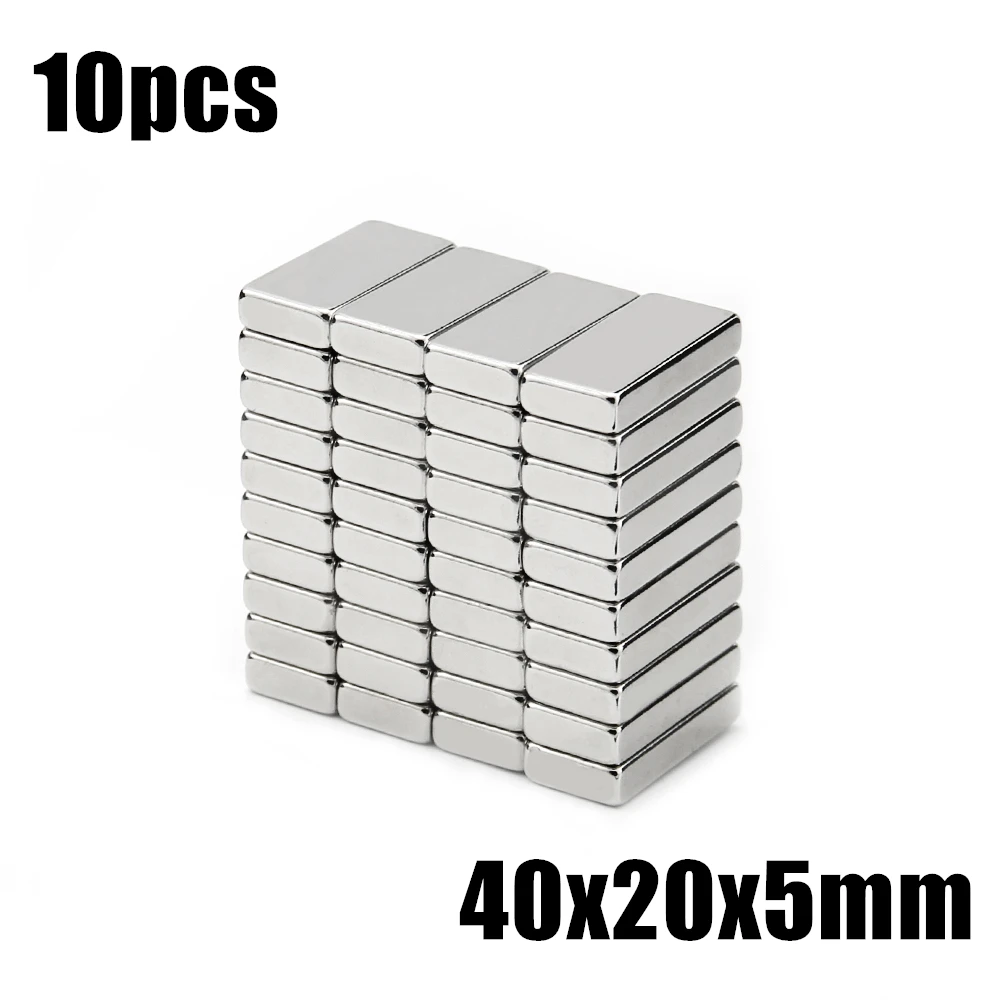 10pcs 40x20x5mm Super Powerful Strong Rare Earth Block NdFeB Magnet Neodymium N35 Magnets 40*20*5mm