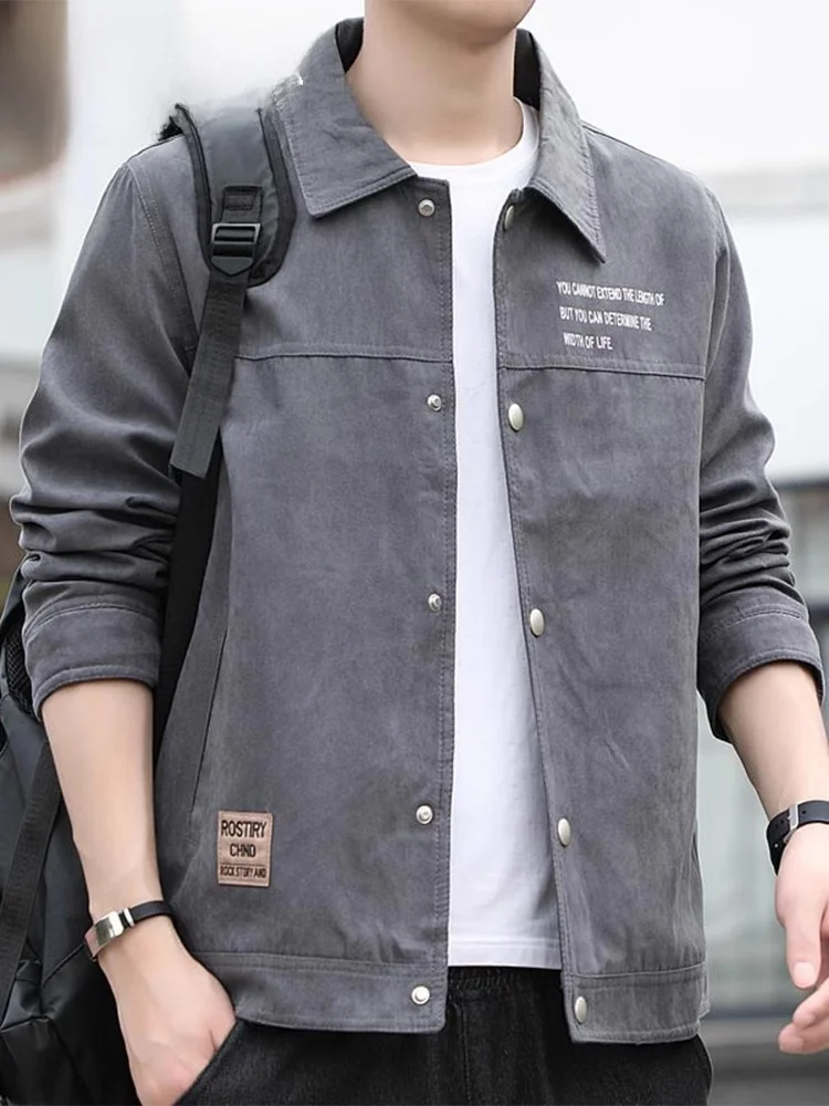 

Мужская замшевая рабочая куртка свободного кроя для осени и зимы, универсальная, из полиэфирного волокна, устойчивая к сминанию