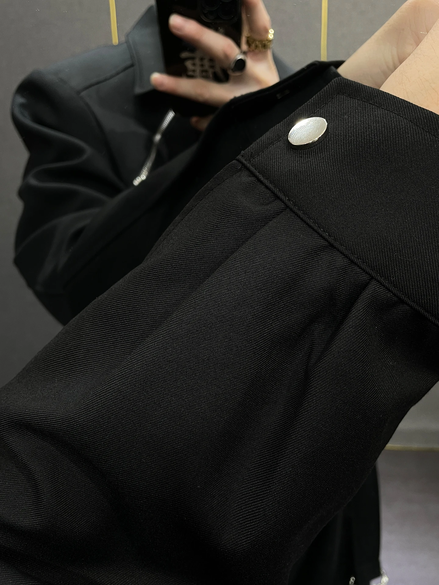 American High Street Design Zipper Short Jacket Fashion Trendy Men's High-end Personality Cool Handsome Workwear Short Coat