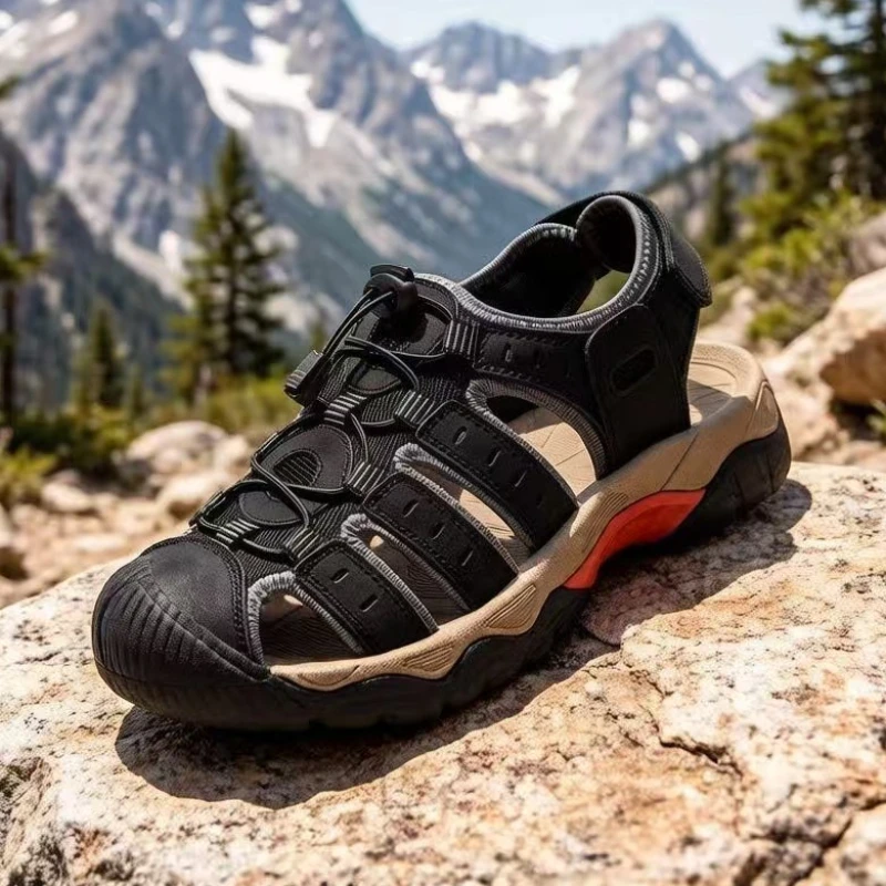 

Мужские сандалии ручной работы для лета, активного отдыха, походов и треккинга, повседневные, с защитой от ударов, для водного туризма, кроссовки для водителей