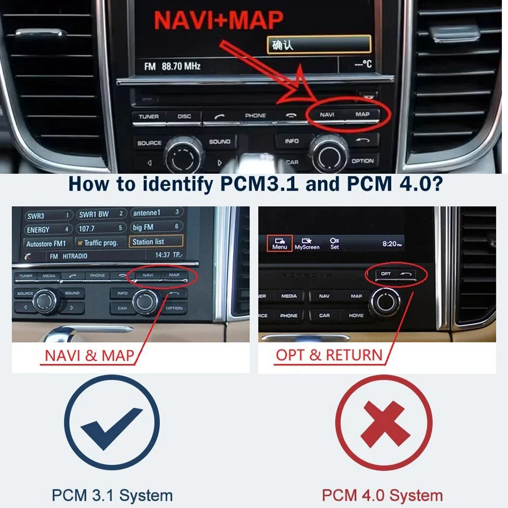 Draadloze CarPlay Android Auto Module Adapter Box Voor Porsche Macan Cayman Cayenne Panamera Boxster 911 718 Camera Ingang BT
