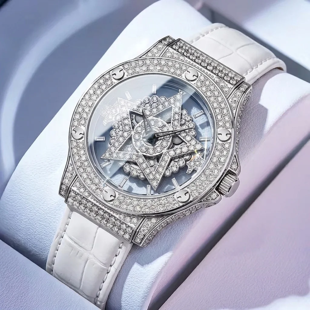 Fashion women's watch, crocodile pattern strap, bright stars, gorgeous light luxury, elegant dinner party, versatile style