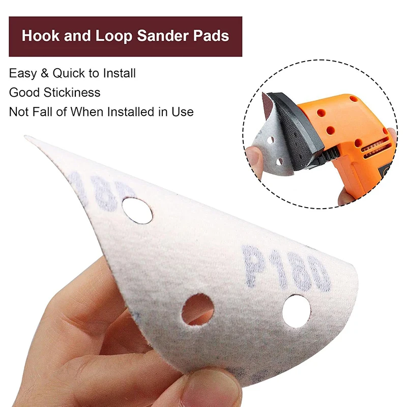 10/20/50 PCS Triangular Sanding Disc 90*90mm 6 Hole Sander Hook & Loop Sandpaper Abrasive Tools For Sanding 40-2000 Grit