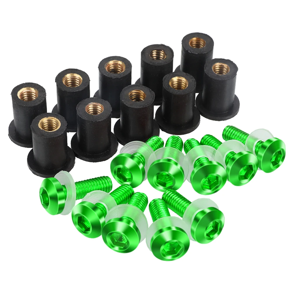 5mm 10pcs Universal motorcycle Windshield Spike Bolts Screw Nuts for KAWASAKI NINJA 250R Z125 NINJA 300r ZX6R/636 ZX10R Z750R