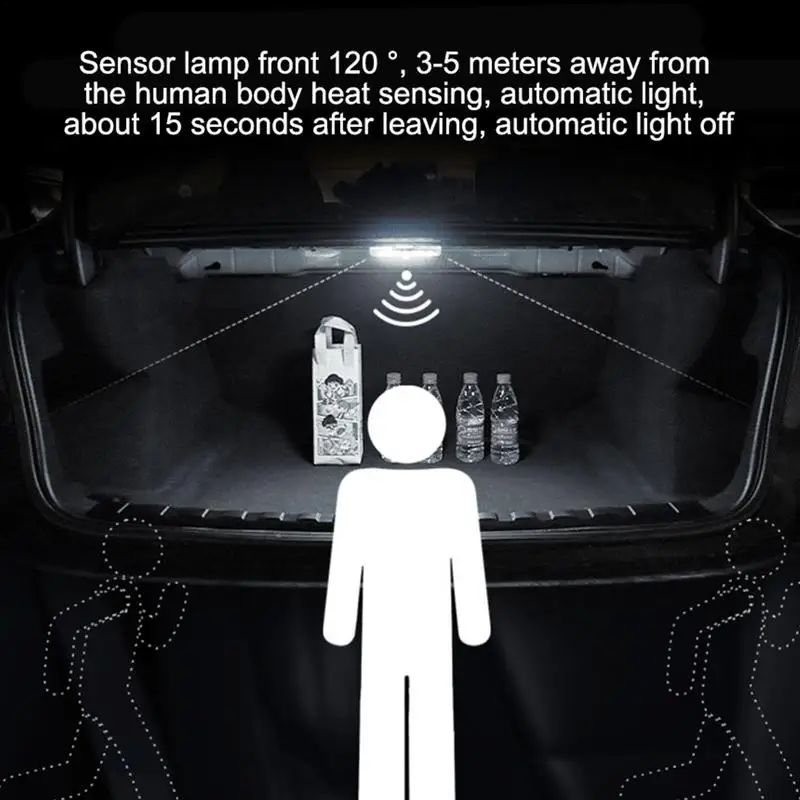 Motion Sensor Car Light Wireless Interior Car Lights Rechargeable Cool Car Rear Decoration Stick-On Tailgate Accessories For Car