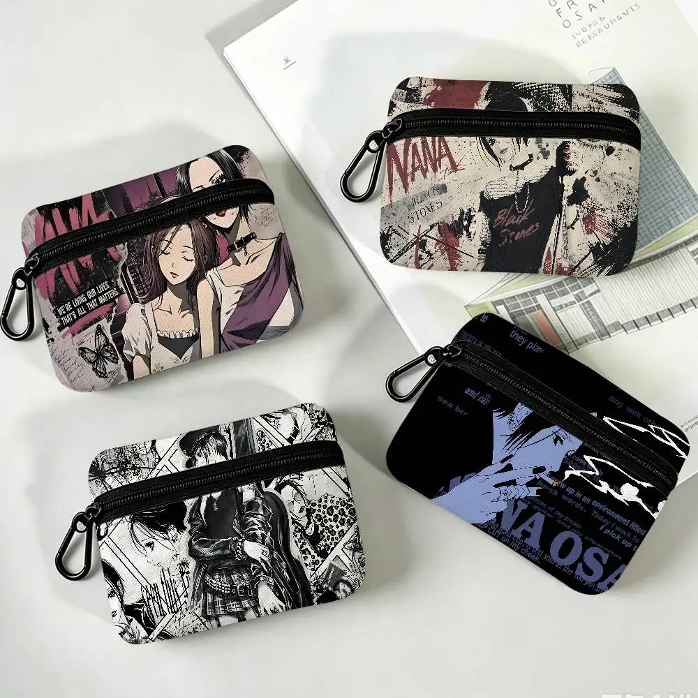 Iconic Manga Anime N-NANAs Compact Oxford Cloth Zipper Pouch Detachable Carabiner Mini Coin & Key Wallet