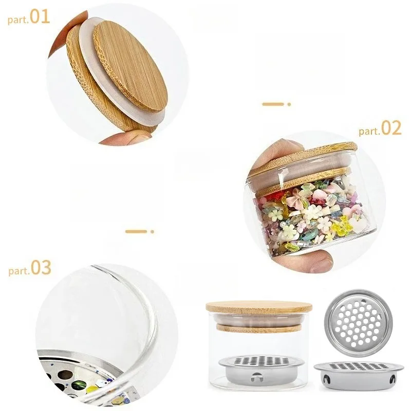 Vaso de cristal acrílico en polvo, taza líquida para uñas, cepillos para uñas, limpiador, tapa de plato, tazón con tapa, soporte para manicura, equipo, herramienta artística para uñas