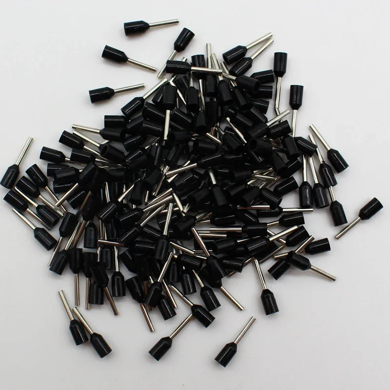 100pcs/Pack E0508 E7508 E1008 E1508 E2508 Insulated Ferrules Terminal Block Cord End Wire Connector Electrical Crimp Terminator