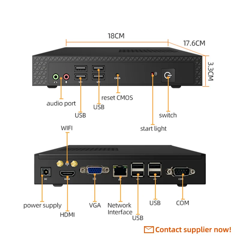 الجملة الأساسية I3 I5 I7 HM65 لينكس Win7 Win10 WIFI بلوتوث مكتب شخصي صغير الأعمال كمبيوتر صغير مع مروحة #6