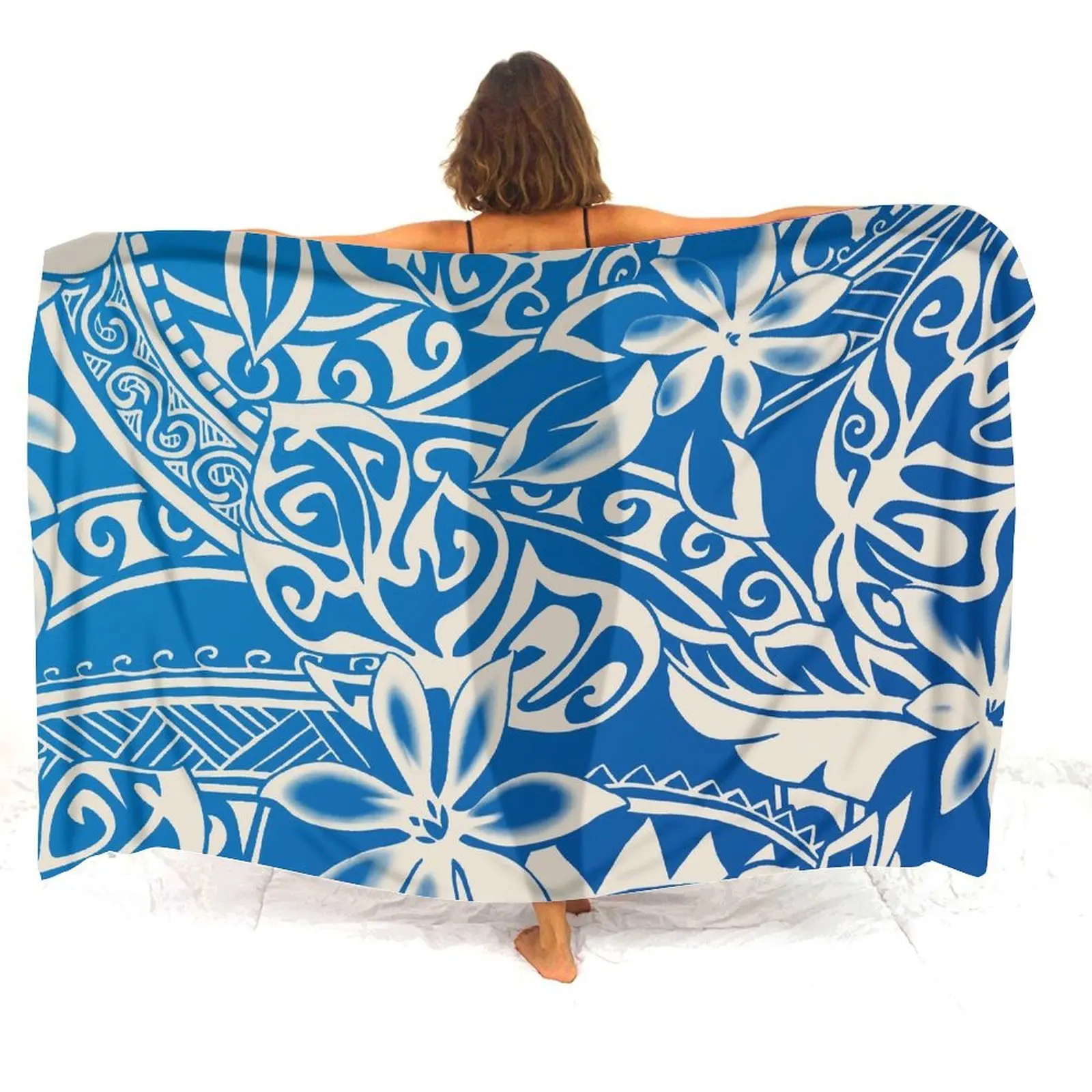 Anpassbarer Polynesian Horizon Sarong Damen Sonnenuntergang Farbverlauf Schalrock Leichter Seaside Escape