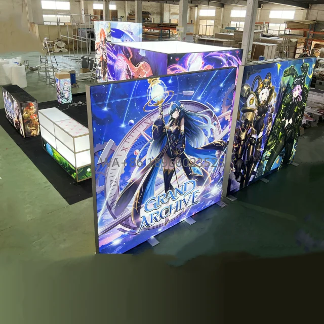 Premium Anime Expo Booth Design SEG Tessuto stampato e LED retroilluminato personalizzato