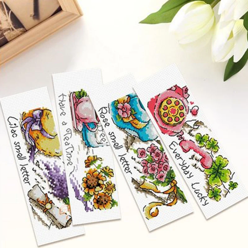 BK056DIY Craft Cross Stitch Bookmark Christmas Plastic Fabric Needlework Embroidery Crafts Counted New Gifts Kit Holiday