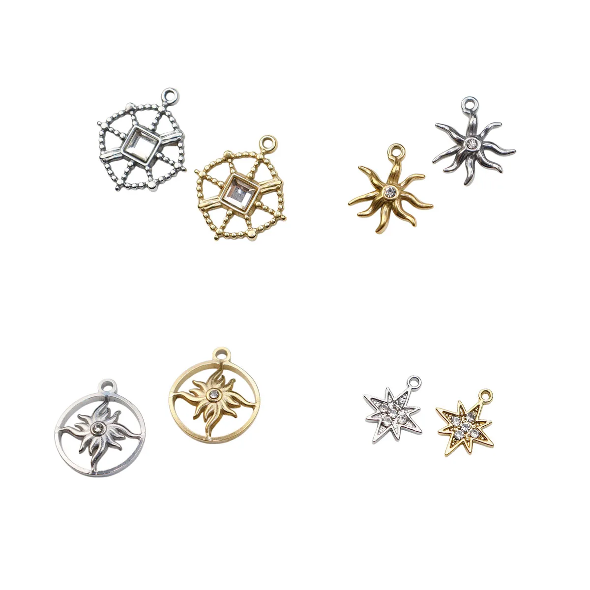 5 pendentifs étoiles en acier inoxydable pour bijoux fantaisie, breloques DIY pour artisanat, plaqué sous vide, étanche et antiallergique