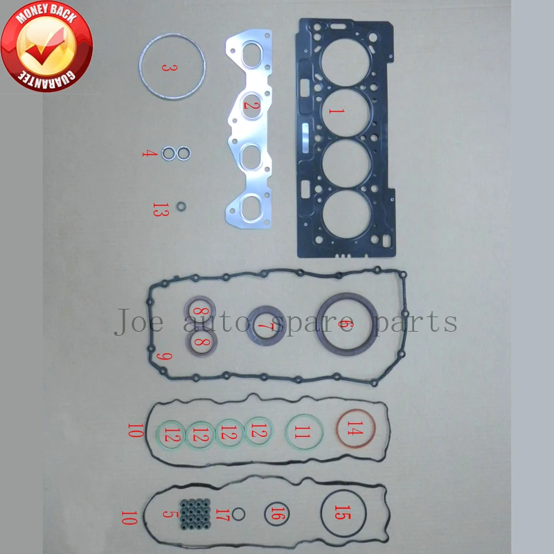 

TU5JP4 NFU N6A VRS Engine complete Full gasket set kit for Peugeot 206 307 1007 PARTNER 1.6L 16V 0197.P4 20232700