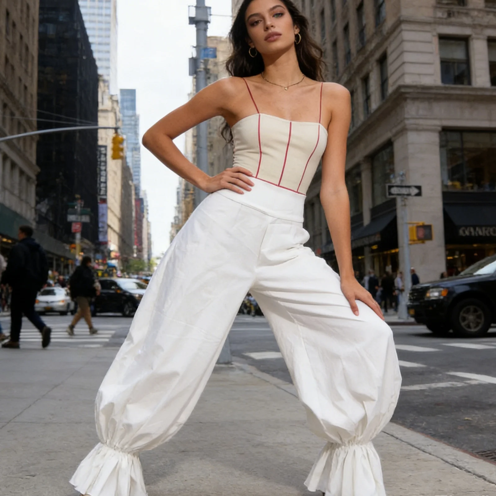 

Женские весенне-летние однотонные повседневные брюки-фонарики свободного кроя с завязками на талии и бантом сзади, длинные шаровары для повседневной носки и вечеринок