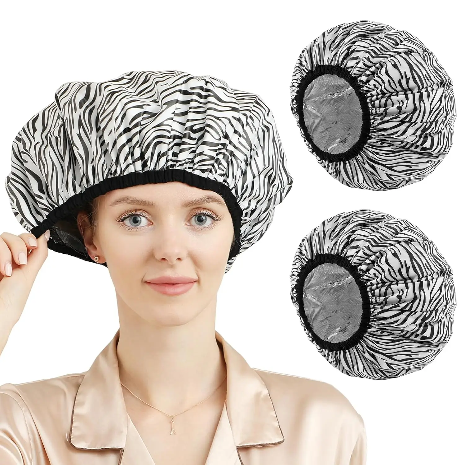 

2 Pieces Shower Cap Heat Cap For Deep Conditioning, Conditioning Cap Made Of Aluminum Foil For Home And Salon Use, Hair
